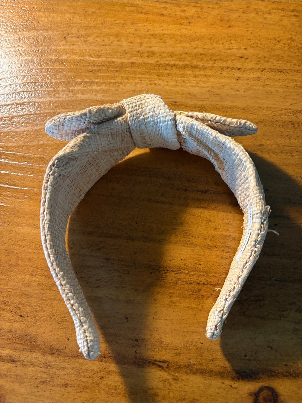 Loeffler Randall woven knot headband in beige